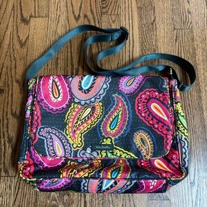 Vera Bradley Multicolored Paisley Messenger Bag plenty of pockets and space